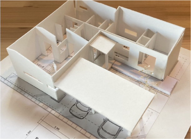 小さな町下関の設計事務所｜イケベ住宅建築　平屋模型イメージ