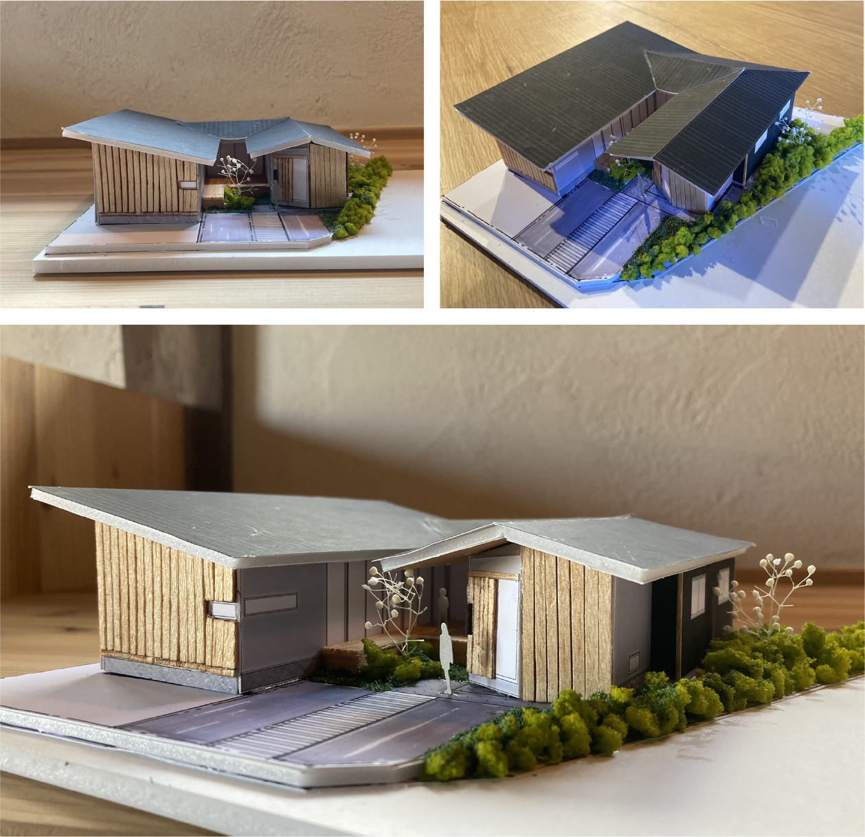 小さな町下関の設計事務所｜イケベ住宅建築 中庭を中心に住う平家の家 模型写真